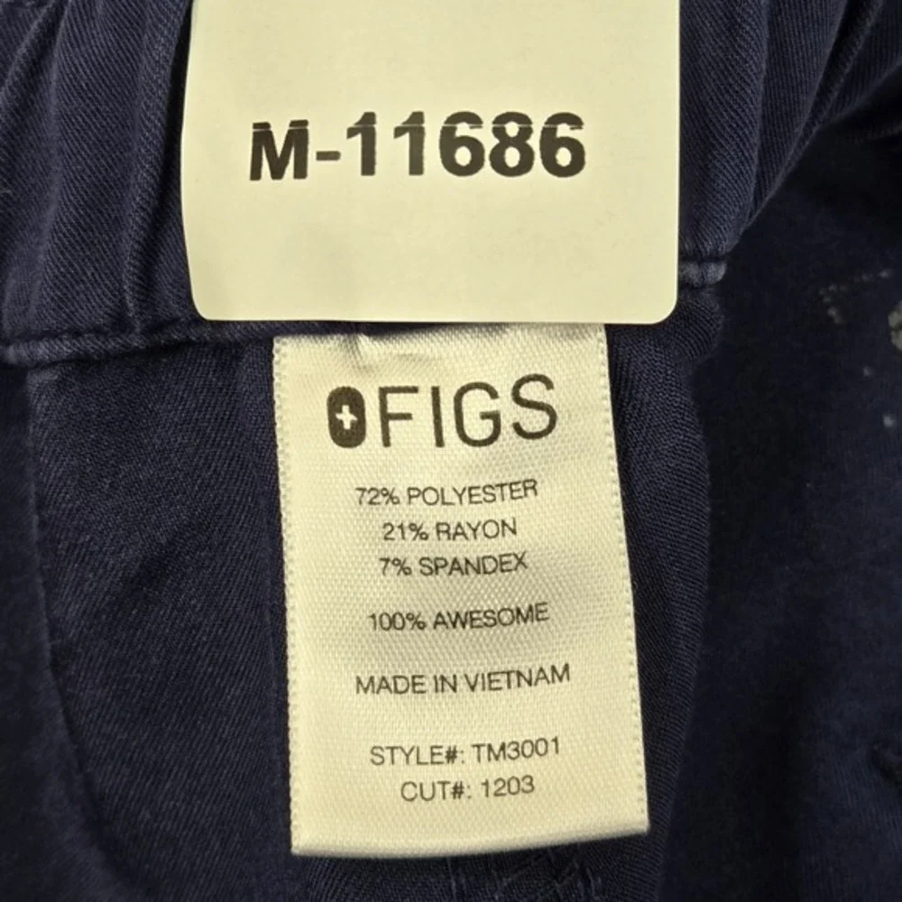 FIGS Men Scrub Pants M Blue Cairo Cargo Drawstring‎ Pockets 31
